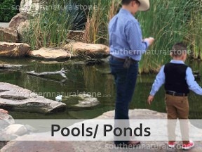 Natural stone pools and ponds landscaping feature