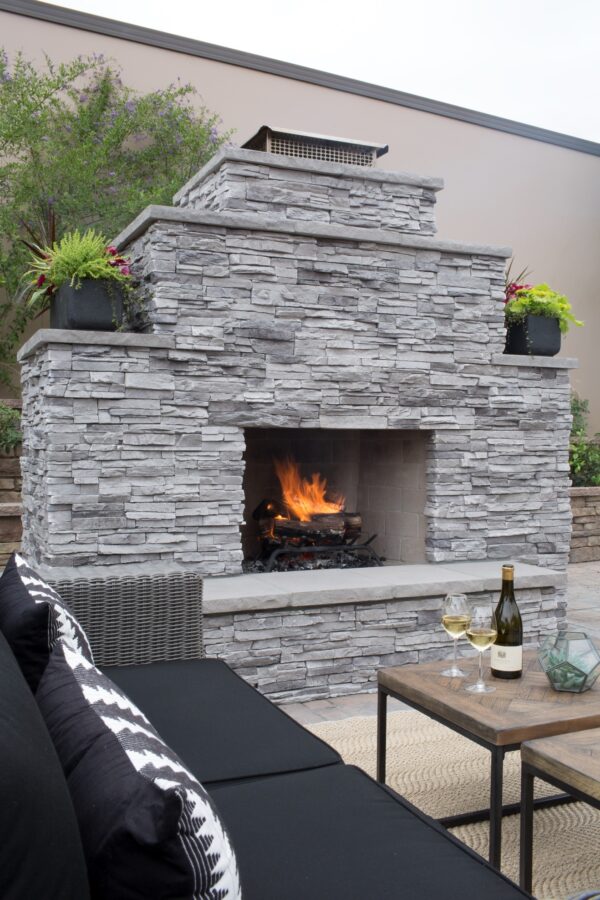 Silver Lining wall with a chimney